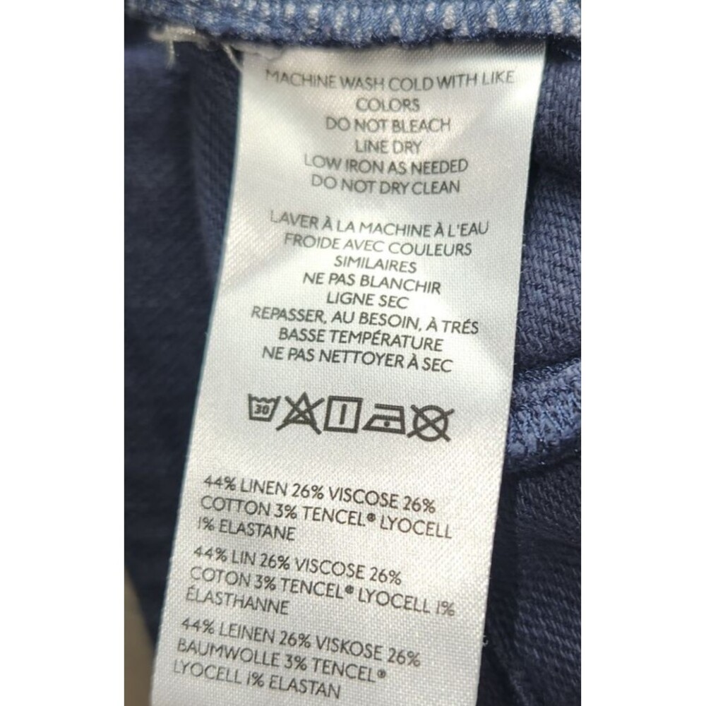Pilcro Anthropologie Wide Leg Raw Hem Cropped Mid Rise Linen Blend Pants Size 32 - Picture 5 of 11